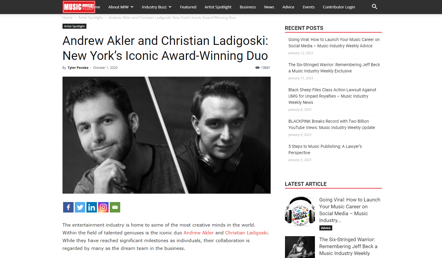Music Industry Weekly 10-1-2020