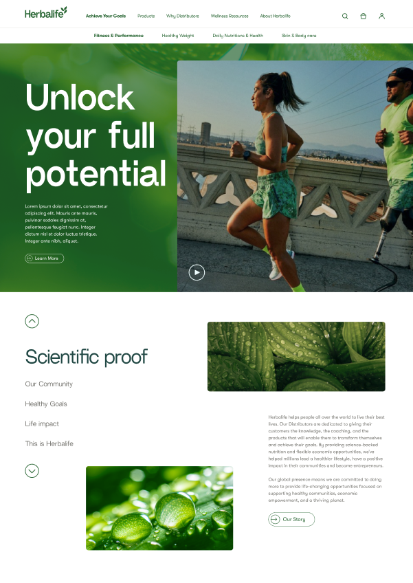 Herbalife website design and wellness storytelling