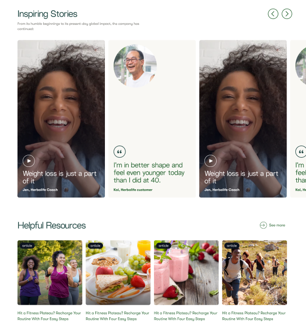 Herbalife personalized mobile-first website solution